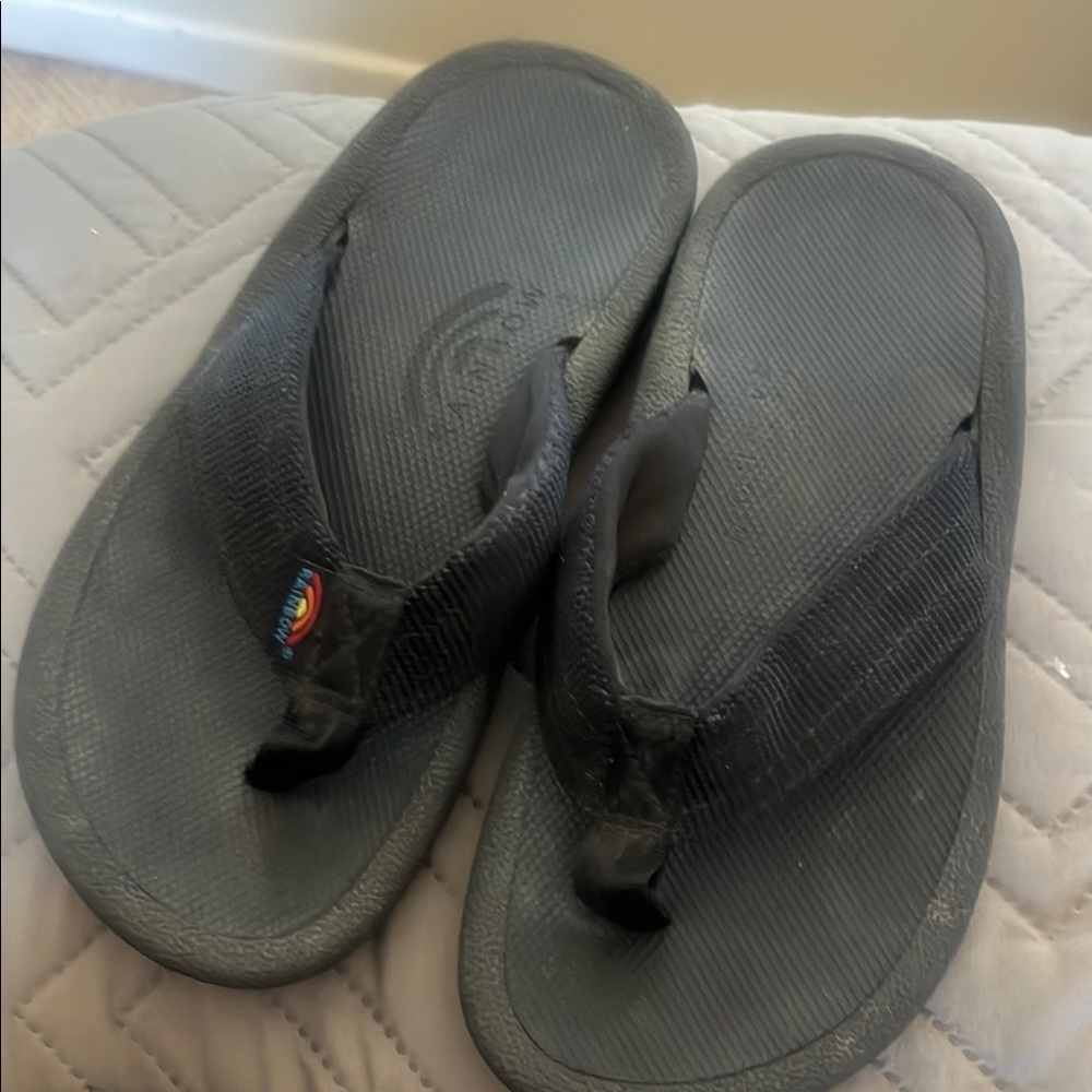 Black Rainbow Flip Flops